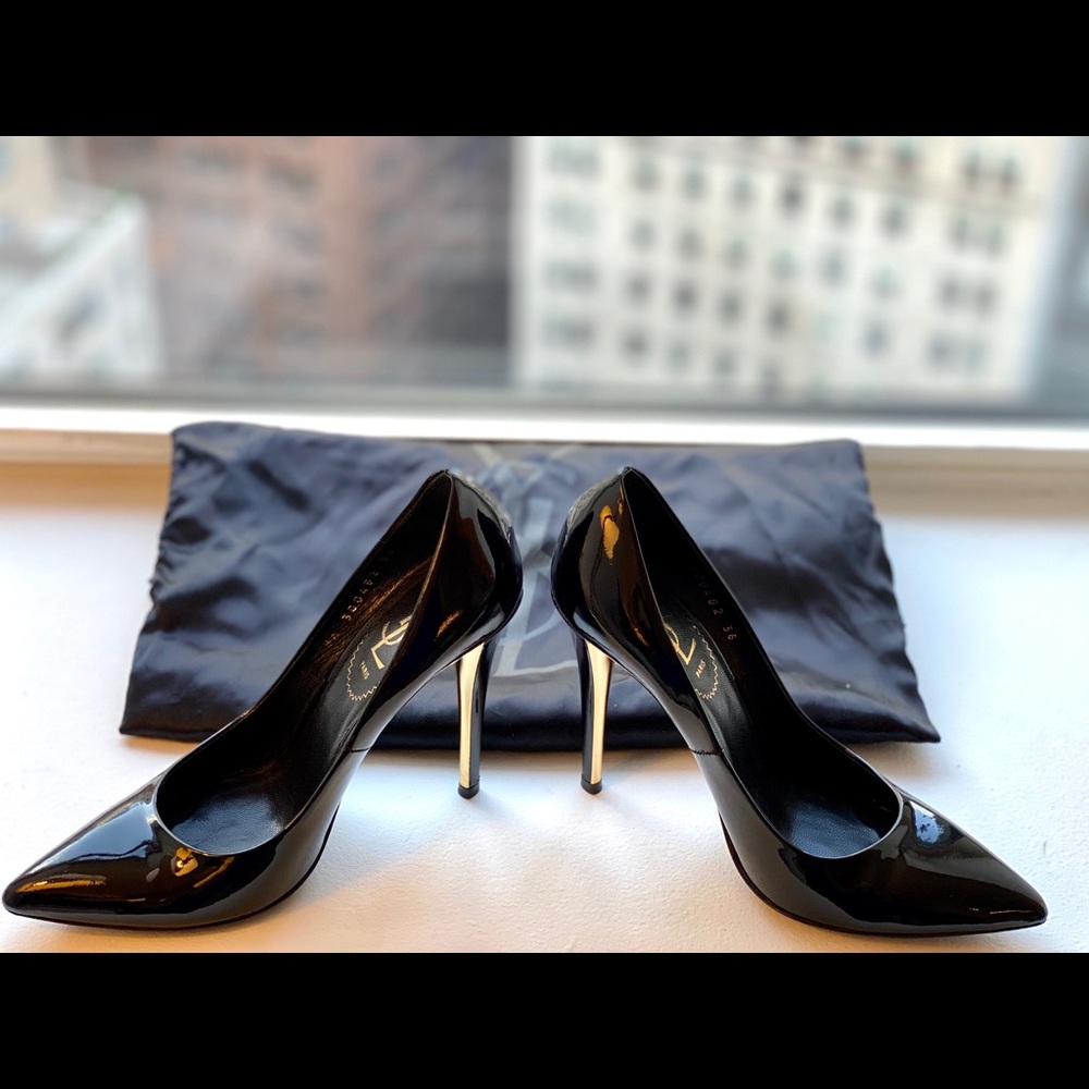 ❌SOLD❌ SAINT LAURENT calfskin Clara patent pumps - Picture 1 of 12